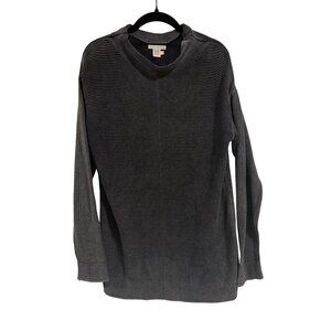 Carbon2Cobalt Gray Black Ribbed Sweater Size M